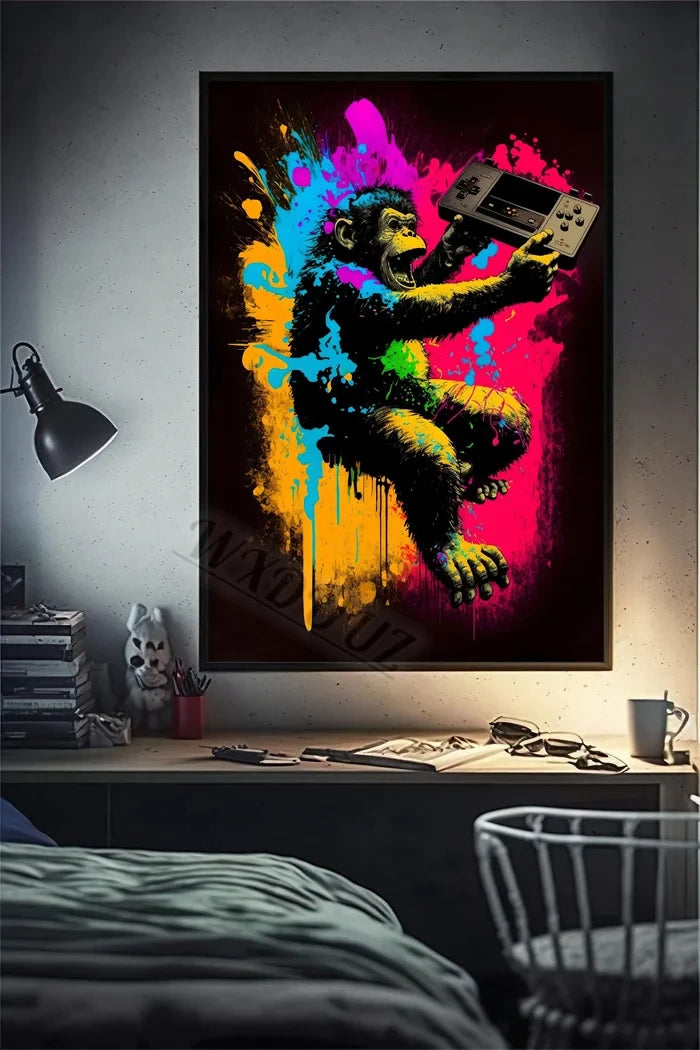 80s Retro Funny Monkey Player