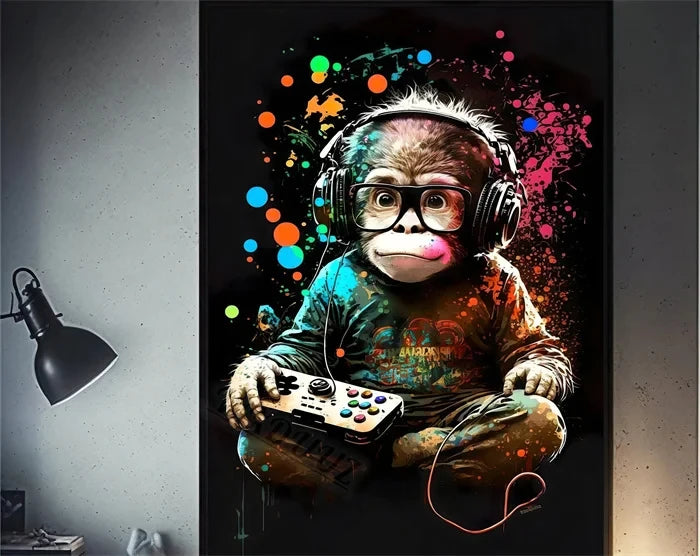 80s Retro Funny Monkey Player