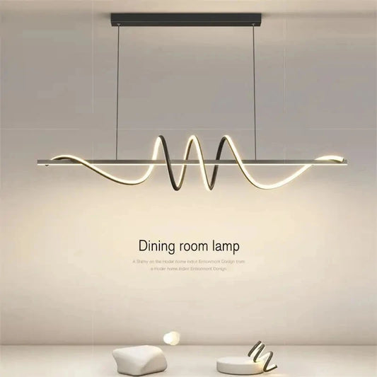 Modern Wavy LED Pendant Light - Energy-Saving Chandelier for Dining & Living