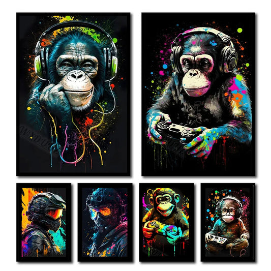 80s Retro Funny Monkey Player